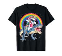 Dabbing Unicorn Dinosaur T rex T shirt Kids Men Space Galaxy T-Shirt