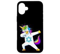 Dabbing Unicorn Hanukkah Jewish Dancing Chanukah Kids Girls Case for iPhone 16 Plus