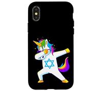 Dabbing Unicorn Hanukkah Jewish Dancing Chanukah Kids Girls Case for iPhone X/XS