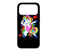 Dabbing Unicorn Rainbow Hearts Cute Kids Fantasy Pony Case for iPhone 17 Pro Max