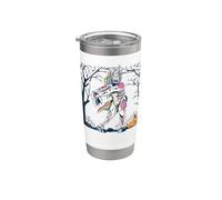 Dabbing Unicorn Skeleton Funny Halloween Dab Dance Magical Stainless Steel Insulated Tumbler