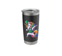 Dabbing Unicorn St Patricks Day Leprechaun Rainbow Shamrock Stainless Steel Insulated Tumbler