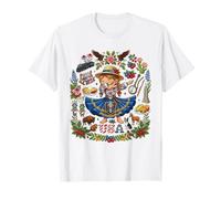 Dabbing USA Girl American Flag Dress Eagle Apple Pie Pride T-Shirt