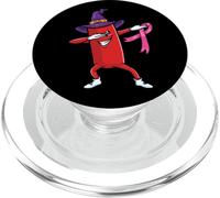 Dabbing Witch Ketchup Breast Cancer Halloween PopSockets PopGrip for MagSafe
