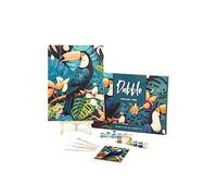 Dabble Paint by Numbers Kit - Paint by Numbers for Adults Beginners with Canvas Frame, Painting Kit for Adults, Flowers Design