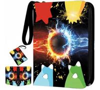 DABEEZDS Card Binder for 4 Pocket with 50 Premium 0.08mm Removable Sleevs for 400 Cards, Trading Card Binder - PU Waterproof & Portable Carrying Case Card Collection Folder (4-Pocket)