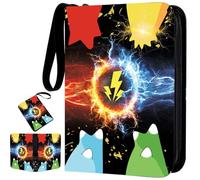 DABEEZDS Card Binder for Pokemon 4 Pocket with 50 Premium 0.08mm Removable Sleevs for 400 Cards, Trading Card Binder - PU Waterproof & Portable Carrying Case Card Collection Folder (4-Pocket)