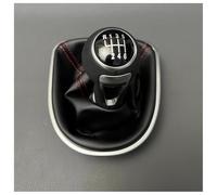 Dabhuoc for Seat for Leon II for Toledo III for Altea XL 2005-2012 Car 5 6 Speed Gear Shift Knob with PU Leather Boot Cover Shift Handle(Red,6 Speed)