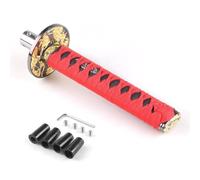 Dabhuoc Universal 150MM/200MM/260MM Samurai Sword Shift Knob Shifter with Adapters Gear Shift Knob Car Accessories Shift Handle(Red,200MM)