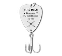 Dabihu 11 Year Wedding Anniversary Fishing Lure Gifts 11 Year Wedding Anniversary Hook Gift for Him Her 11th Anniversary Fisherman Gifts for Husband Boyfriend Couple Christmas Valentines Day Gifts