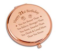 Dabihu 21st Birthday Gifts for Her Inspirational Small Compact Travel Mirror Happy 21 Birthday Gifts for Daughter Granddaughter Niece Friends Turning 21 Gift Encouragement Gift
