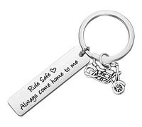 Dabihu Biker Gift Ride Safe Always Come Home to Me Keychain Keyring Gift for Husband Son Valentine's Day Keychains for Boyfriend Dad Girlfriend Key Chain Christmas Birthday Gift for Biker