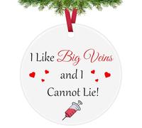 Dabihu Ceramic Ornament - Phlebotomist Gifts - Christmas Tree Decoration - Funny & Inspirational - White - 7.2cm