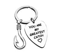 Dabihu Couple Valentine Key Ring Fisherman Keychain Lover Best Friend His and Hers Couples Key Chain Ring Fishing Lovers Gift Love Keyrings You are My Greatest Catch Keychain Christmas Birthday Gift