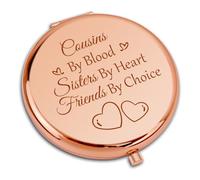 Dabihu Cousin Gifts Women Travel Compact Pocket Makeup Mirror, Rose Gold, 6.5cm Round, Foldable, Lightweight