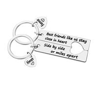 Dabihu Friends Key Chain Ring Friendship Gifts Puzzle Keyring Keychains Side by Side or Miles Apart Friends Close in Heart Keyring Birthday Christmas Graduation Gift Sisters Friendship Gift