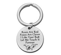 Dabihu Funny Couple Gifts Anniversary Keyring Let Me Touch it Forever Keychain Gift for Girlfriend Boyfriend Friends Valentine's Day Christmas Birthday Wedding Husband Wife, Silver