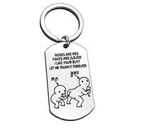 Dabihu Funny Couple Keyring Let Me Touch it Forever Keychain Funny Gift for Friends Couple Friendship Gift Valentine's Day Keyring for Boyfriend Girlfriend Christmas Birthday Present for Husband Wife
