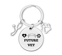Dabihu Future Vet Keychain Veterinarian Graduation Gift Vet Student Gift Inspirational Gifts for Future Veterinarian Encouragement Gifts Pet Doctor Jewelry Veterinary School Present