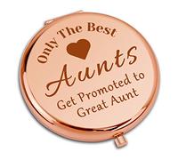 Dabihu Get Promoted to Great Aunt Gifts Compact Makeup Mirror Auntie Gift for Mothers Day New Aunt Gifts Aunt Gifts from Niece Nephew Birthday Gift for Aunt Thank You Gift Folding Makeup Mirror Gifts