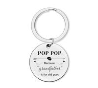 Dabihu Gifts for Pop Pop Grandpa Keychain Grandfather Fathers Day Christmas Keepsake Grandfather Birthday Gift Funny Grandpa Gifts from Grandkids Gift from Granddaughter Grandson