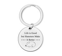 Dabihu Hamster Lovers Keyring Hamster Mom Keychain Pet Animal Lovers Gifts for Women Men Pet Hamsters Owner Gifts for Daughter Sister Best Friends Birthday Christmas Graduation Present