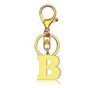 Dabihu Initial Letter B Alphabet Keychain Initial Monogram Letter Keyring Stainless Steel Letter Pendant with Key Ring for Car Key Handbag Backpack Bag Purse