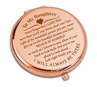 Dabihu Inspirational Gifts for Daughter Compact Mirror for Daughter Stepdaughter Daughters Gift from Mum Dad Birthday Gift for Daughters Encouragement Graduation Gifts Travel Makeup Mirror