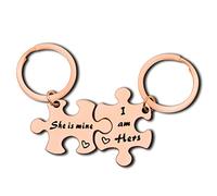 Dabihu Lesbian Couples Gifts LGBT Lesbian Girlfriend Wife Wedding Gift I am Hers She is Mine Couple Keyring Set Engagement Valentines Day Keychain LGBT Jewelry for Girlfriend