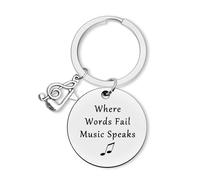Dabihu Music Keyring Gifts for Music Lovers Musicians Jewelry Inspirational Gifts for Student Teacher Team Jewelry Encouragement Gifts for Guitar Piano Player Christmas Birthday Present