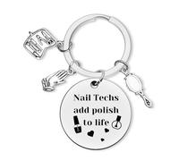 Dabihu Nail Technician Keyring Nail Artist Gift Manicurist Therapist Appreciation Gifts Beautician Graduation Gifts Manicurist Artist Jewelry Inspirational Gift for Friends Colleague