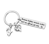 Dabihu Occupational Therapist Gift Appreciation Keyring Because Miracle Worker Isn't An official Job title Keychain Funny Occupational Therapist Gifts OT Assistant Thank You Gifts Graduation Gift