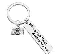 Dabihu Photographer Keyring Camera Keychain When Life Gets Blurry Adjust Your Focus Keyring Inspirational Gift for Photographers Photo Club Gift Encouragement Photography Gifts