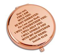 Dabihu Religious Gifts for Baptism Bible Verse Travel Compact Pocket Makeup Mirror Inspirational Christian Gift Christmas Birthday Encouragement Graduation Gifts for Women Faith First Communion Gift
