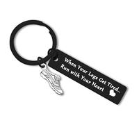 Dabihu Runners Jewelry Marathon Runner Keychain Fitness Gym Gift Inspirational Graduation Present Running Lovers Gifts Training Gift Exercise Keyring Cross Country Outdoor Sport Runner Friends Gifts
