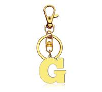 Dabihu Stainless Steel Letter Pendant with Key Ring for Car Key Handbag Backpack Bag Purse Initial Monogram Letter Keyring Alphabet Keychain Initial Letter G