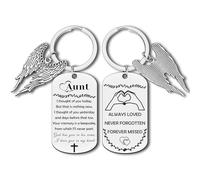 Dabihu Sympathy Memorial Gifts for Loss of Auntie Aunt Memorial Keychain Bereavement Condolences Grief Gifts In Memory of Aunt Gift for Niece Nephew Loss of Aunt Sympathy Gift Remembrance Jewelry