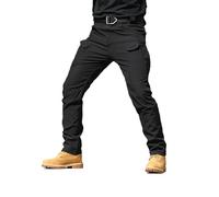 DabinFa Flexcamo - Tactical Waterproof Pants，Texwix Tactical Pants,Flex Camo Cargo Pants for Men (B Black,L)