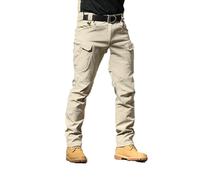 DabinFa Flexcamo - Tactical Waterproof Pants，Texwix Tactical Pants,Flex Camo Cargo Pants for Men (B Khaki,S)