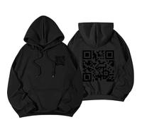 DabinFa Funny Scannable Code Unisex Hoodie Pullover Hoodie Code UnisexFunny Qr Code Hoodie (Black,XL)