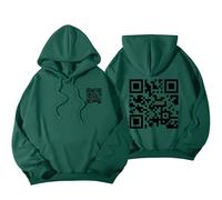 DabinFa Funny Scannable Code Unisex Hoodie Pullover Hoodie Code UnisexFunny Qr Code Hoodie (Green,5XL)
