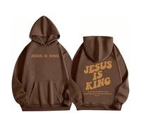 DabinFa Jesus Sweatshirt,Jesus Loves You Hoodie,Christian Faith Sweatshirts Gift for Men WomenJesus Hoodies (Coffee,M)