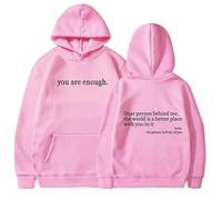 DabinFa You Are Enough Hoodie, Dear Person Behind Me Hoodie, to the person behind me hoodie,you are enough hoodie men (Pink,M)