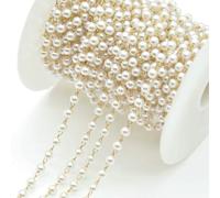 DaBingDian 2 Meter Pearl Chain Copper Chains For DIY Jewelry Making Supplie Necklaces Bracelet Clothing Accessories