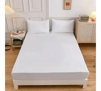 DaBingDian 3pcs Solid Color Queen Size Bedding Set - Fitted Sheet & Pillowcases with Elastic Band Mattress Cover