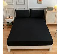 DaBingDian 3pcs Solid Color Queen Size Bedding Set - Fitted Sheet & Pillowcases with Elastic Band Mattress Cover