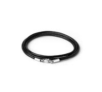 DaBingDian 40-65cm 1-3mm Waterproof Braided Leather Necklace Cord Waxed Rope Stainless Steel Lobster Clasp Connector Chain for Men Women