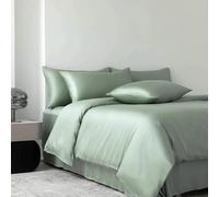 DaBingDian Bamboo Duvet Cover and Pillowcase 3Pcs/Set Bedding Sets Solid Color Quilt Cover High End Double Queen Size Comforter Covers