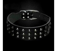 DaBingDian Cool Rivets Studded Best Genuine Leather Pet Dog Collars For Small Medium Large Dogs Black Brown Boxer Bulldog Pitbull XS S M L