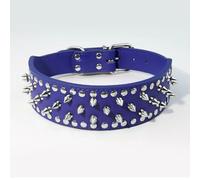 DaBingDian Genuine Leather Spiked Dog Collar, Adjustable Pitbull Collar for Medium Large Dogs - Brown Bulldog, Pug, Boxer Pet Supplies